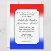 赤白と青のストライプ結婚式招待状 招待状 (正面)