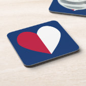 赤白と青のハート コースター (左側)