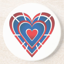 赤白と青のハート