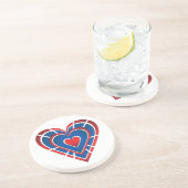 赤白と青のハート コースター (側面)