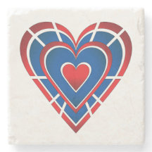 赤白と青のハート