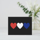赤白と青のハート ポストカード (スタンド正面)