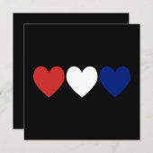 赤白と青のハート 招待状 (正面/裏面)