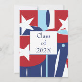 赤白と青のパーティの招待状 招待状 (裏面)