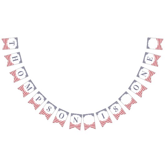 赤白と青のメモリアルデー7月4日 バンティングフラッグ (全)