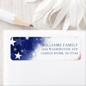 赤白と青の差出人住所ラベル ラベル (インサイチュ)