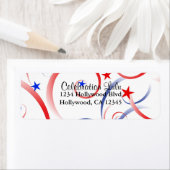 赤白と青の差出人住所ラベル ラベル (インサイチュ)