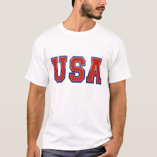 赤白と青の愛国心のあるアメリカ Tシャツ