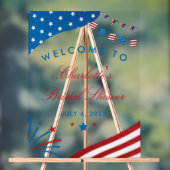 赤白と青の愛国的なブライダルシャワーへようこそ アクリルサイン (ニュートラル)