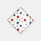 赤白と青の愛国的な星 スタンダードカクテルナプキン (角)
