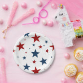 赤白と青の愛国的な星 ペーパープレート (パーティー)