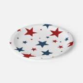 赤白と青の愛国的な星 ペーパープレート (アングル)