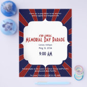 赤白と青の愛国的スターバスト チラシ (シングル)