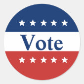 赤白と青の投票と星の愛国心 ラウンドシール (正面)