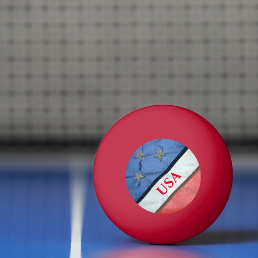 赤白と青の星とストライプ米国国旗 卓球ボール (ネット)