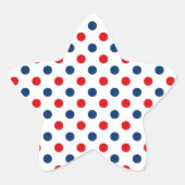 赤白と青の水玉模様 星シール (正面)