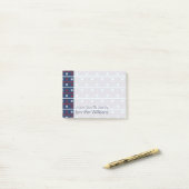 赤白と青の海パターン|名前の追加 ポストイット (デスク上)