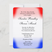 赤白と青の結婚式招待状 招待状 (正面)