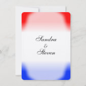 赤白と青の結婚式招待状 招待状 (裏面)