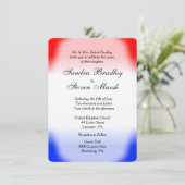 赤白と青の結婚式招待状 招待状 (スタンド正面)