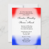 赤白と青の結婚式招待状 招待状 (正面)