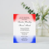 赤白と青の結婚式招待状 招待状 (スタンド正面)