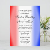 赤白と青の結婚式招待状 招待状 (スタンド正面)