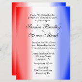 赤白と青の結婚式招待状 招待状 (正面/裏面)