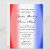 赤白と青の結婚式招待状 招待状 (正面)