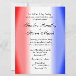 赤白と青の結婚式招待状 招待状