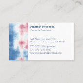 赤白と青の絞り染め愛国色 名刺 (裏面)