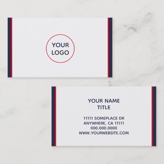 赤白と青の航海のカスタム 名刺 (正面/裏面)