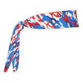 赤白と青の迷彩柄頭のラップ タイヘッドバンド (回転270)