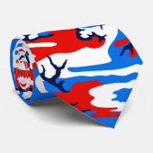 赤白と青の迷彩柄 ネクタイ (ロール)