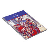 赤白と青オールアメリカンバレルレーサー ノートブック (右側)