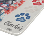 赤白と青シベリアおもしろいハスキー犬の治療 カッティングボード (角)