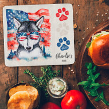 赤白と青シベリアおもしろいハスキー犬の治療