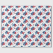 赤白と青スターズ愛国的ラッピングペーパー ラッピングペーパー (フラット)