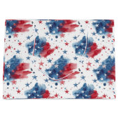 赤白と青スターズ愛国的抱き枕 ラージペーパーバッグ (正面)