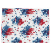 赤白と青スターズ愛国的抱き枕 ラージペーパーバッグ (裏面)