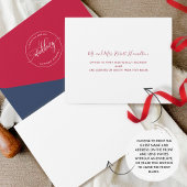 赤白と青結婚と穴あきRSVP Al オールインワン招待状