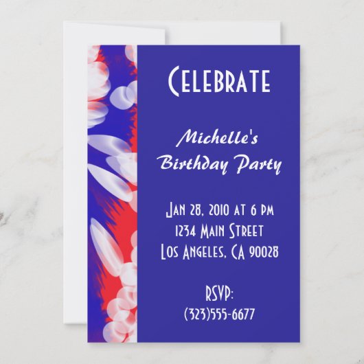 赤白と青 招待状 (裏面)