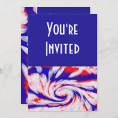 赤白と青 招待状 (正面/裏面)