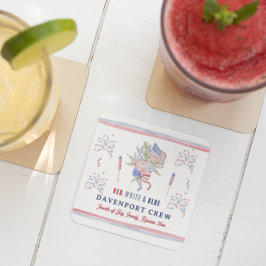 赤白と青 | 7月4日懇親会 スクエアペーパーコースター