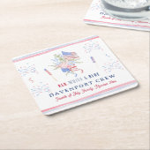 赤白と青 | 7月4日懇親会 スクエアペーパーコースター (アングル)