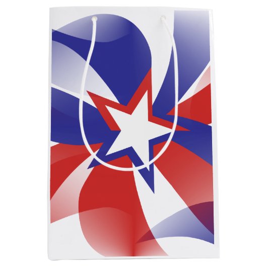 赤白と青Dazzle Me愛国的抱き枕 ミディアムペーパーバッグ (正面)