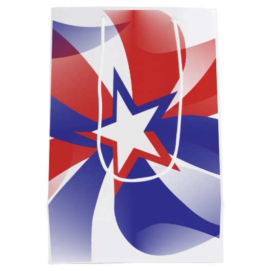 赤白と青Dazzle Me愛国的抱き枕 ミディアムペーパーバッグ (裏面)