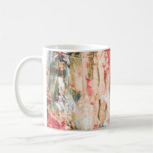 赤白と黄色の抽象芸術絵画 コーヒーマグカップ