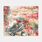 赤白と黄色の抽象芸術絵画 フリースブランケット (正面(横))