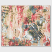 赤白と黄色の抽象芸術絵画 ラッピングペーパー (フラット)